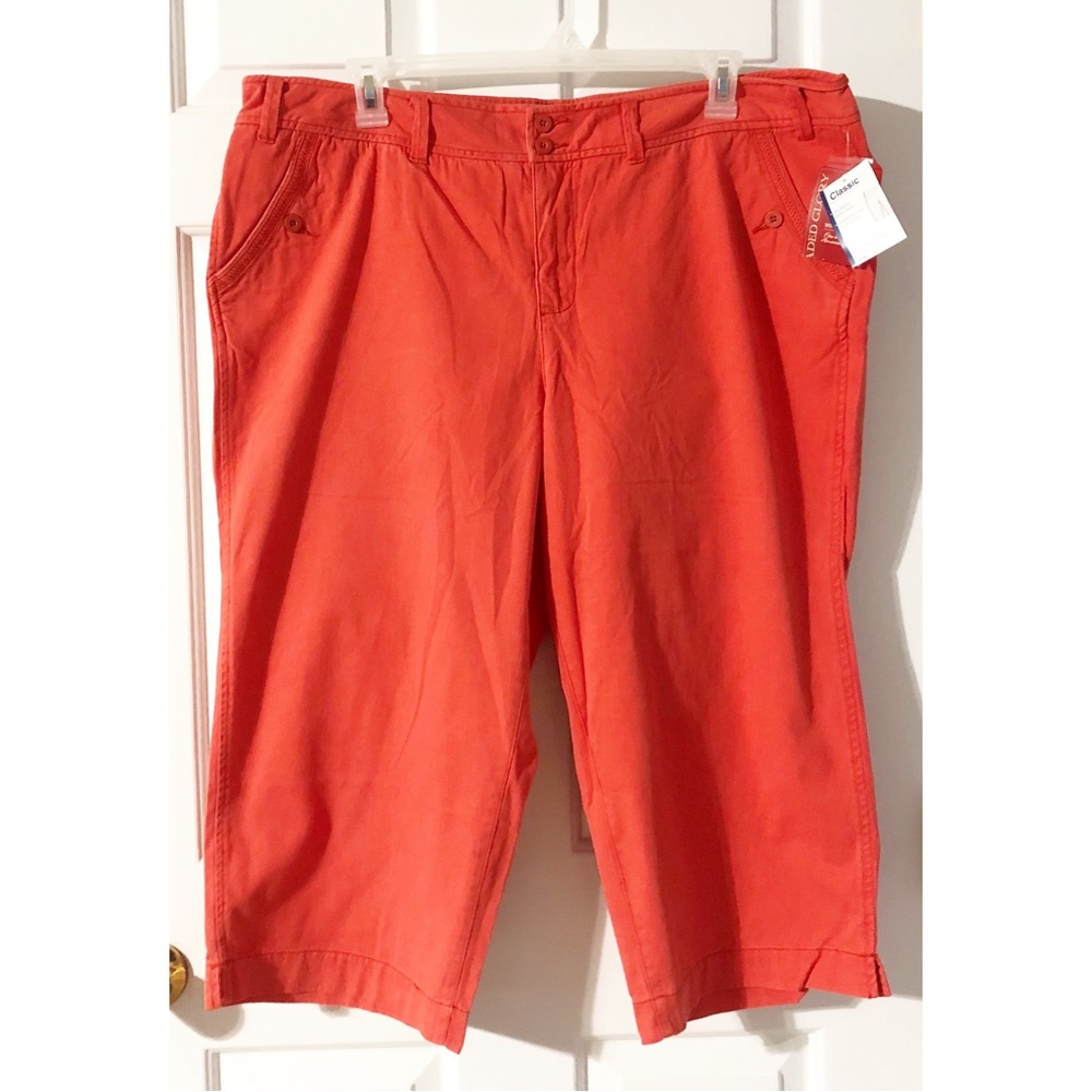Plus Size Faded Glory Basic Capris, Orange Tropic, Size 20W, NEW